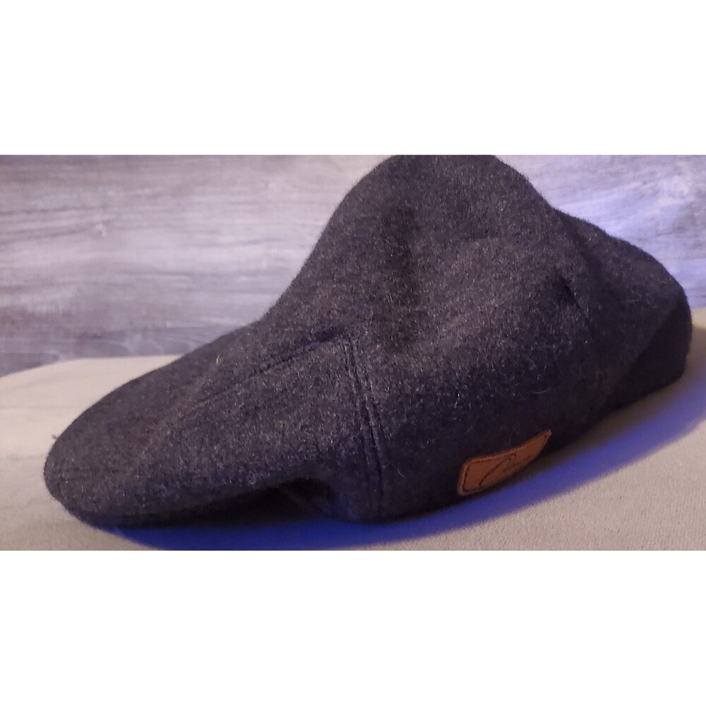 Olney Charcoal Grey Wool Cap Beret - Size Large